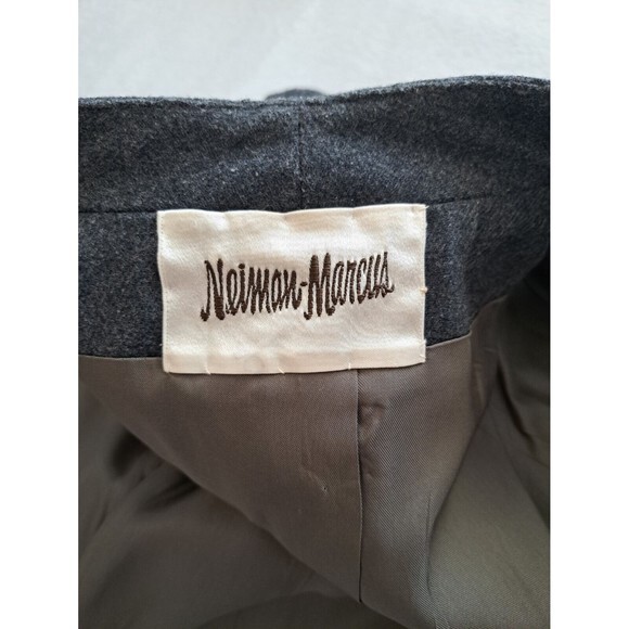 Vintage Neiman Marcus‎ Women's Blazer Gray Wool Blend Jacket w/Pockets - Picture 5 of 8